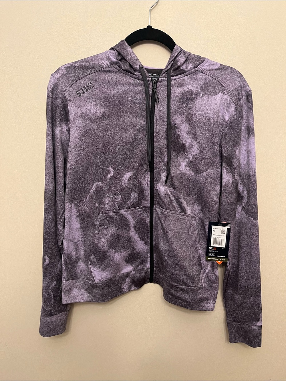 NWT 5.11 Tactical PT-R Emily Full Zip Hoodie Women's Small Dark Marbled Purple